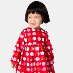 Robe bébé fille manches longues - rouge/multicolore