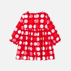 Robe bébé fille manches longues - rouge/multicolore