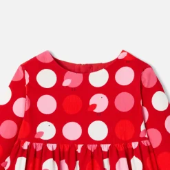 Robe bébé fille manches longues - rouge/multicolore