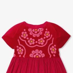 Robe bi-matière enfant fille - rouge jacadi
