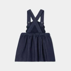 Robe chasuble bébé fille en jean - denim fonce