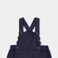 Robe chasuble bébé fille en jean - denim fonce