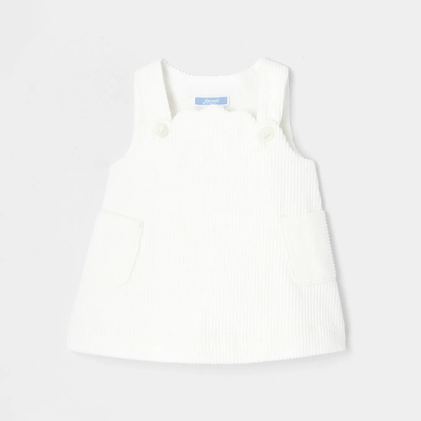 Robe chasuble bébé fille en velours - blanc doux jacadi