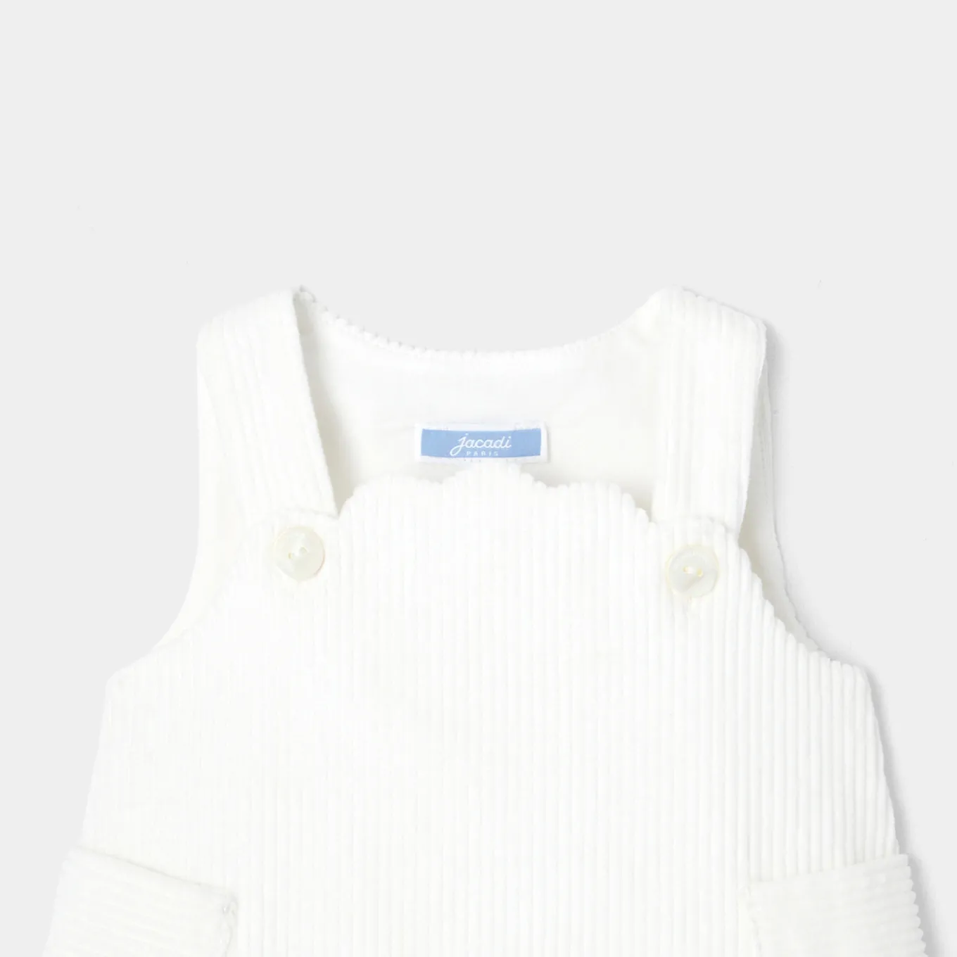 Robe chasuble bébé fille en velours - blanc doux jacadi