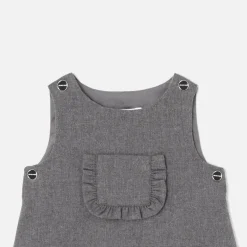 Robe chasuble bébé fille en flanelle - poivre