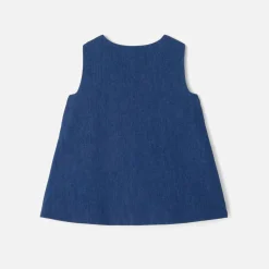 Robe chasuble bébé fille en jean - denim fonce