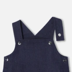 Robe chasuble bébé fille en jean - denim fonce