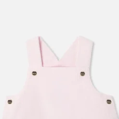 Robe chasuble bébé fille en velours - rose poudre jacadi