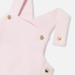 Robe chasuble bébé fille en velours - rose poudre jacadi