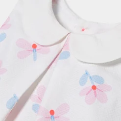 Robe chasuble bébé fille en piqué de coton - blanc/multicolore