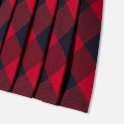 Robe chasuble enfant fille en flanelle - marine/rouge