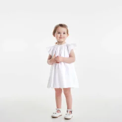Robe de cérémonie en lin bébé fille - blanc jacadi