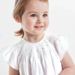 Robe de cérémonie en lin bébé fille - blanc jacadi