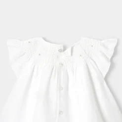 Robe de cérémonie en lin bébé fille - blanc jacadi