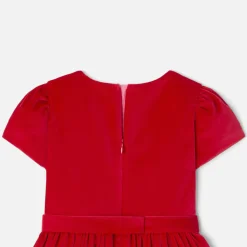 Robe en velours enfant fille - rouge pavot