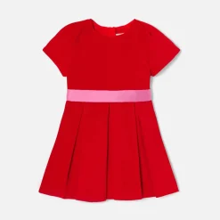 Robe en velours enfant fille - orange fonce
