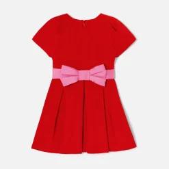 Robe en velours enfant fille - orange fonce