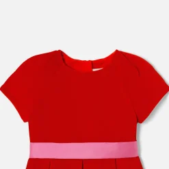 Robe en velours enfant fille - orange fonce