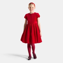 Robe en velours enfant fille - rouge jacadi