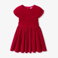 Robe en velours enfant fille - rouge jacadi
