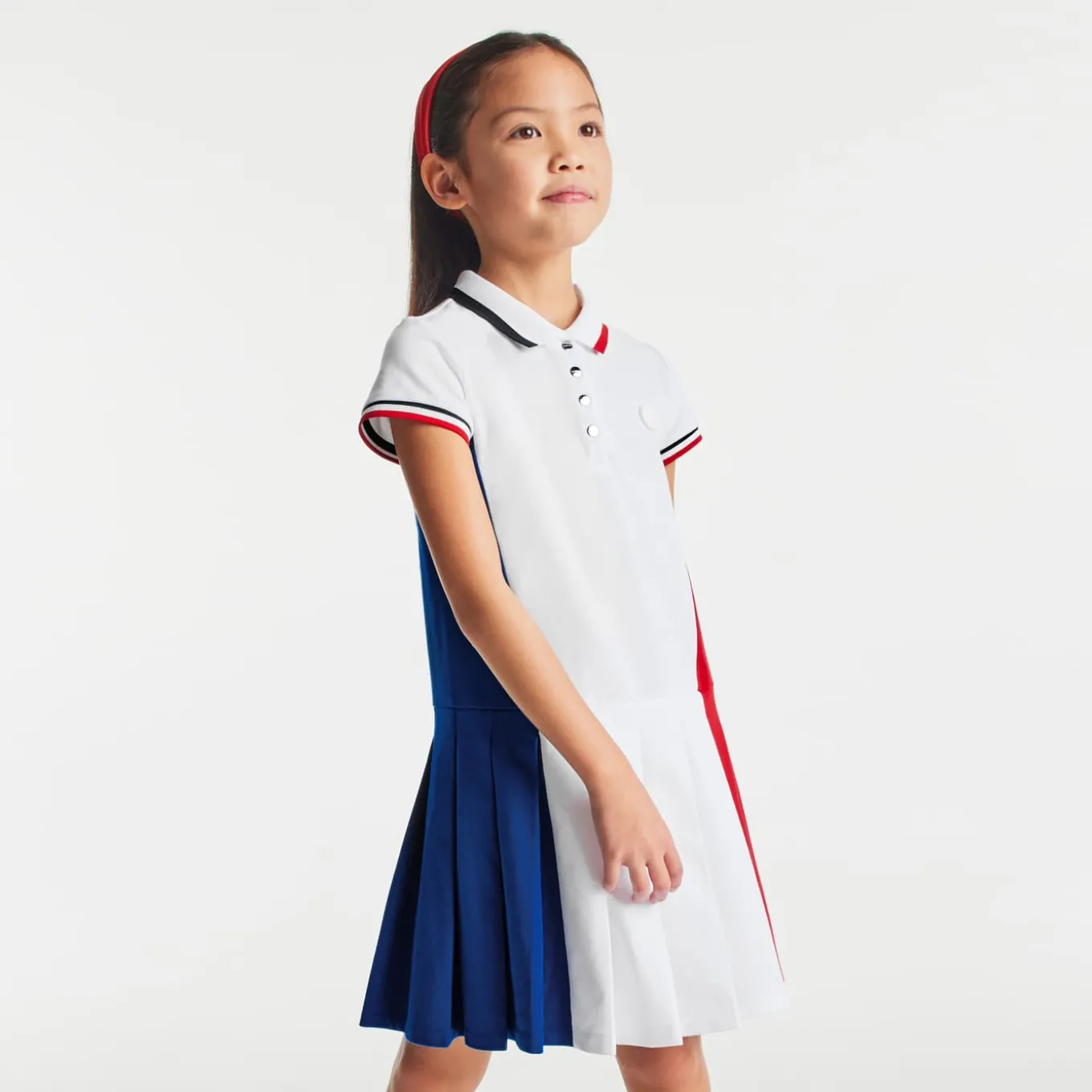 Robe enfant fille color block - blanc/multicolore