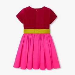 Robe enfant fille color block - rose/multicolore