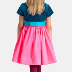 Robe enfant fille color block - rose/bleu