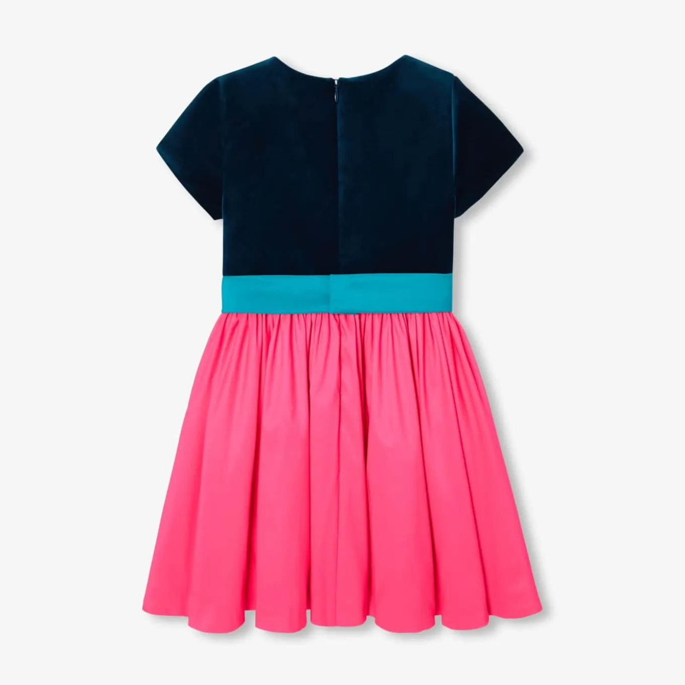Robe enfant fille color block - rose/bleu