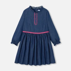 Robe enfant fille en jean - bleu denim