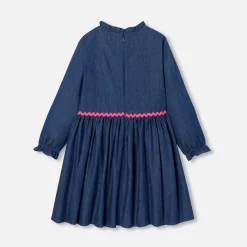 Robe enfant fille en jean - bleu denim