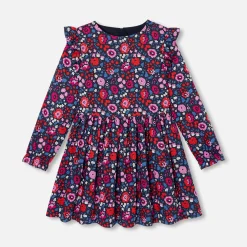 Robe enfant fille en tissu Liberty - marine/multicolore