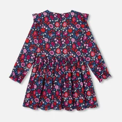 Robe enfant fille en tissu Liberty - marine/multicolore
