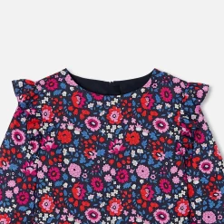 Robe enfant fille en tissu Liberty - marine/multicolore