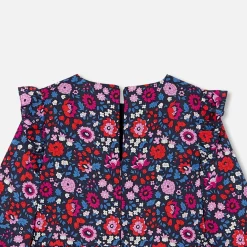Robe enfant fille en tissu Liberty - marine/multicolore