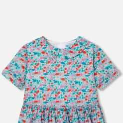 Robe enfant fille en tissu Liberty - blanc/multicolore
