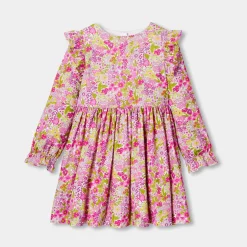 Robe enfant fille en tissu Liberty - blanc/multicolore