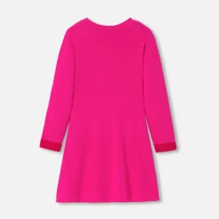 Robe enfant fille en tricot - rose/rouge