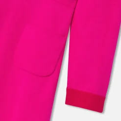 Robe enfant fille en tricot - rose/rouge