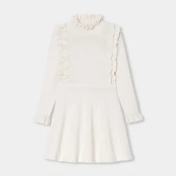 Robe enfant fille en tricot - blanc doux jacadi
