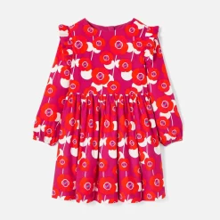 Robe enfant fille en velours - rose/multicolore