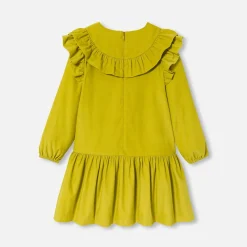 Robe enfant fille en velours milleraies