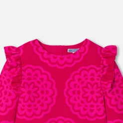 Robe enfant fille imprimé rosace - rose/multicolore