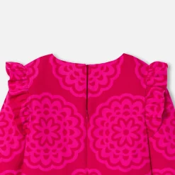 Robe enfant fille imprimé rosace - rose/multicolore
