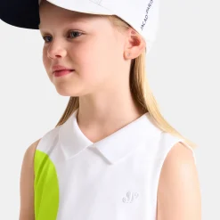 Robe esprit tennis enfant fille - blanc/vert