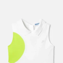 Robe esprit tennis enfant fille - blanc/vert