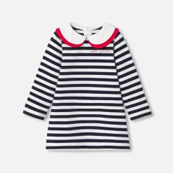 Robe marinière bébé fille - blanc/marine