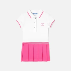 Robe polo bébé fille - blanc/rose