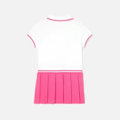 Robe polo bébé fille - blanc/rose