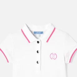 Robe polo bébé fille - blanc/rose