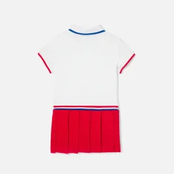 Robe polo bébé fille - blanc/rouge